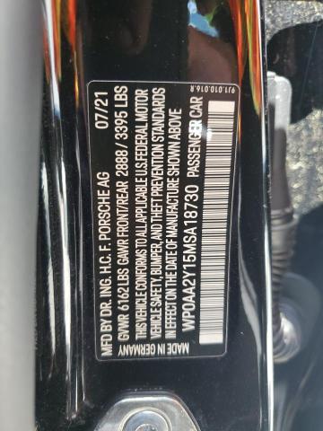 2021 PORSCHE TAYCAN WP0AA2Y15MSA18730