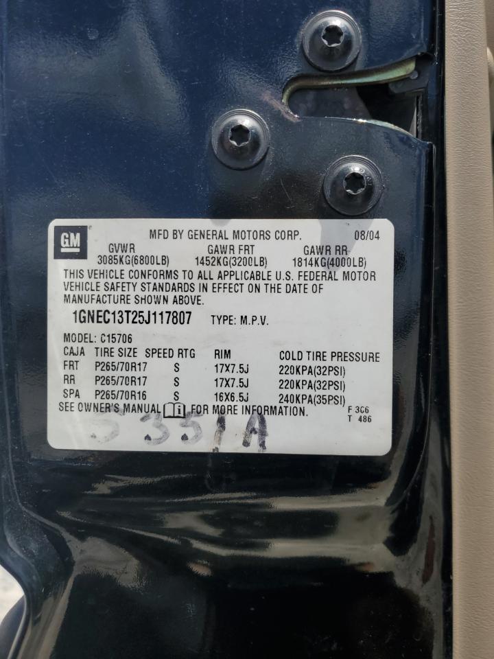 Lot #3302706001 2005 CHEVROLET TAHOE C150