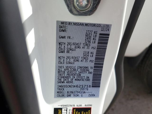2025 NISSAN FRONTIER S 1N6ED1CM2SN625758