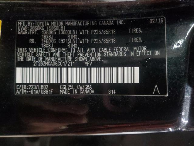 2016 LEXUS RX 350 BAS 2T2BZMCA0GC017211
