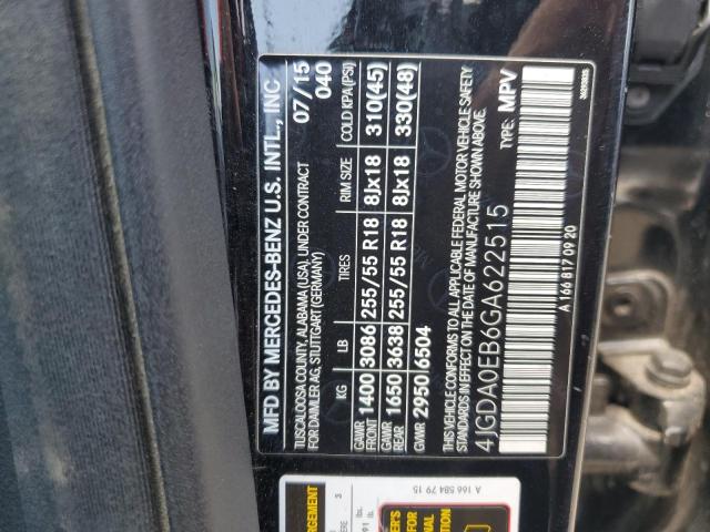 2016 MERCEDES-BENZ GLE 300D 4 4JGDA0EB6GA622515