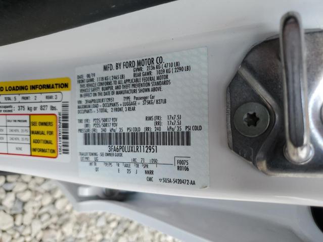 2020 FORD FUSION SE 3FA6P0LUXLR112951