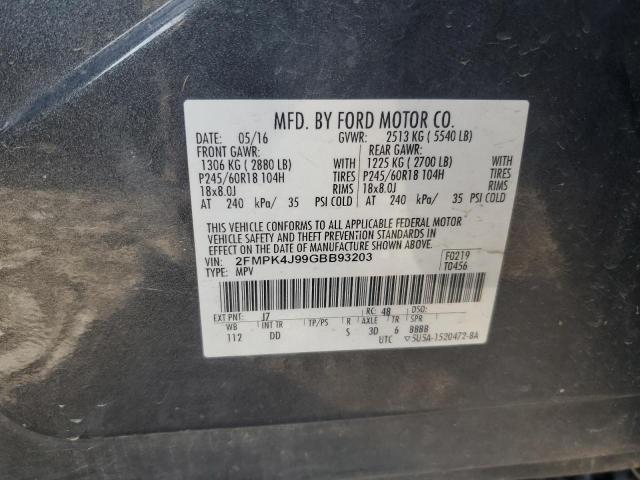 2016 FORD EDGE SEL 2FMPK4J99GBB93203
