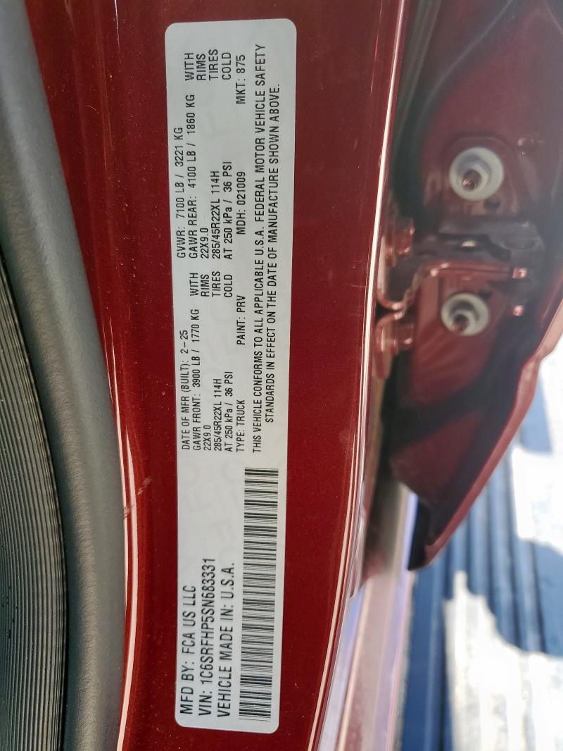 2025 RAM 1500 LIMIT - 1C6SRFHP5SN683331