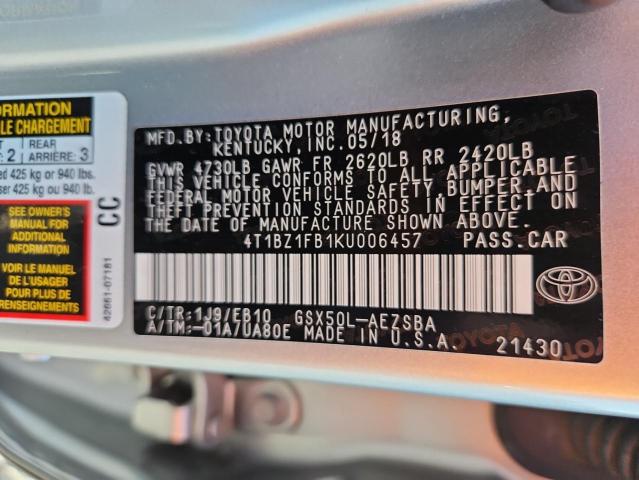 2019 TOYOTA AVALON XLE 4T1BZ1FB1KU006457