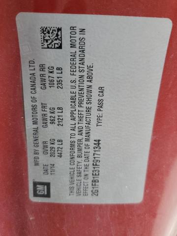2015 CHEVROLET CAMARO LS - 2G1FB1E31F9171344