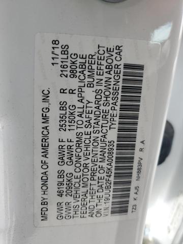2019 ACURA TLX TECHNO 19UUB2F45KA008935
