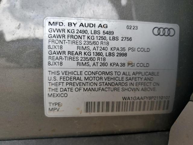 2023 AUDI Q5 PREMIUM WA1GAAFY8P2110107