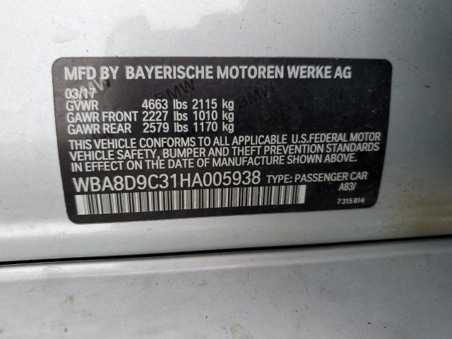 2017 BMW 330 XI WBA8D9C31HA005938
