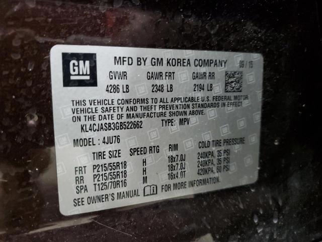2016 BUICK ENCORE KL4CJASB3GB522662