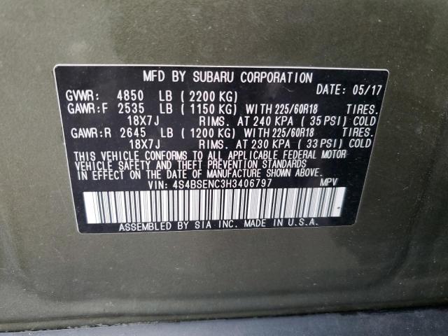 2017 SUBARU OUTBACK 3. 4S4BSENC3H3406797