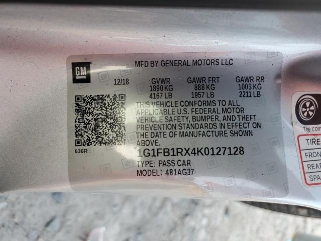 2019 CHEVROLET CAMARO LS - 1G1FB1RX4K0127128
