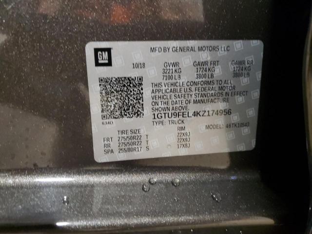 2019 GMC SIERRA K15 1GTU9FEL4KZ174956