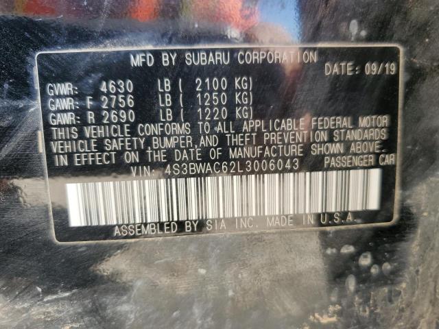 2020 SUBARU LEGACY PRE 4S3BWAC62L3006043