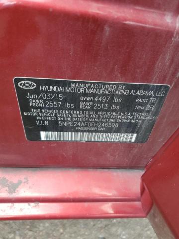 2015 HYUNDAI SONATA SE 5NPE24AF0FH246598