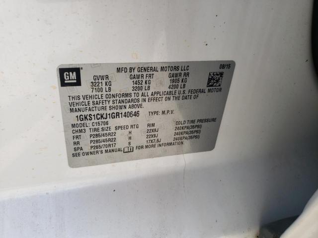 2016 GMC YUKON DENA 1GKS1CKJ1GR140646