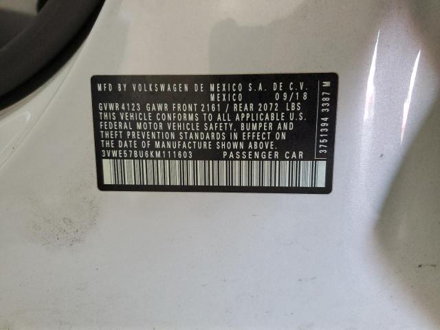 2019 VOLKSWAGEN JETTA SEL 3VWE57BU6KM111603