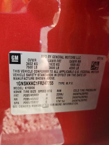2015 CHEVROLET SUBURBAN K 1GNSKKKC1FR247755