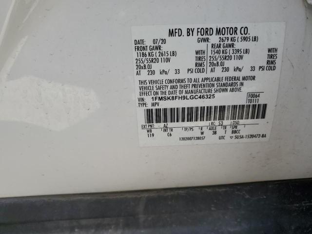 2020 FORD EXPLORER L - 1FMSK8FH9LGC46325