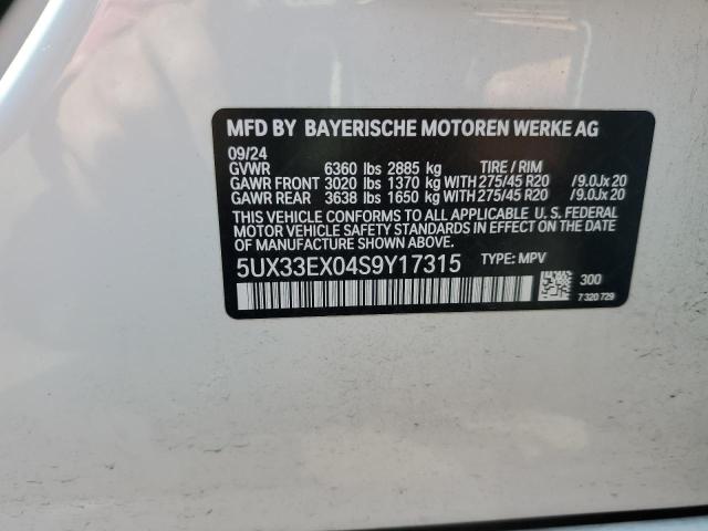 2025 BMW X6 XDRIVE4 5UX33EX04S9Y17315