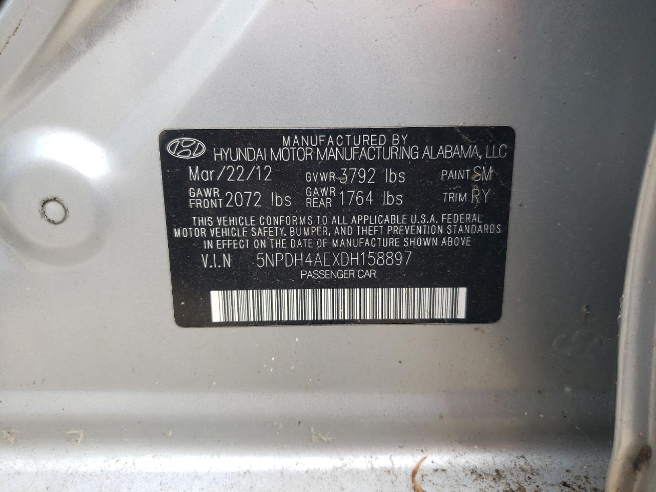 Hyundai Elantra gl 2013