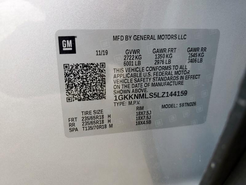 2020 GMC ACADIA SLT 1GKKNMLS5LZ144159