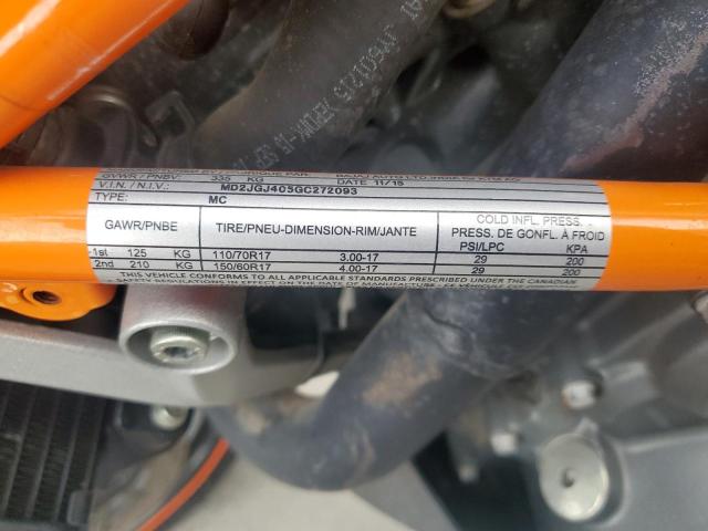 2016 KTM RC 390 - MD2JGJ405GC272093