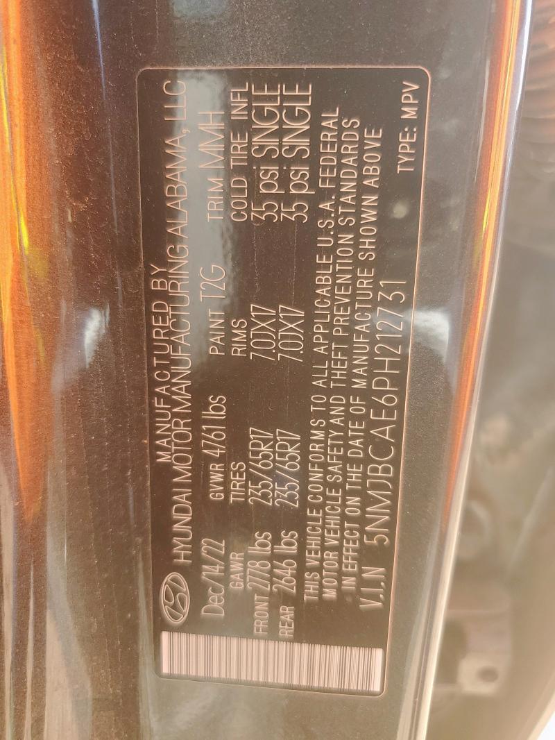 2023 HYUNDAI TUCSON SEL 5NMJBCAE6PH212731