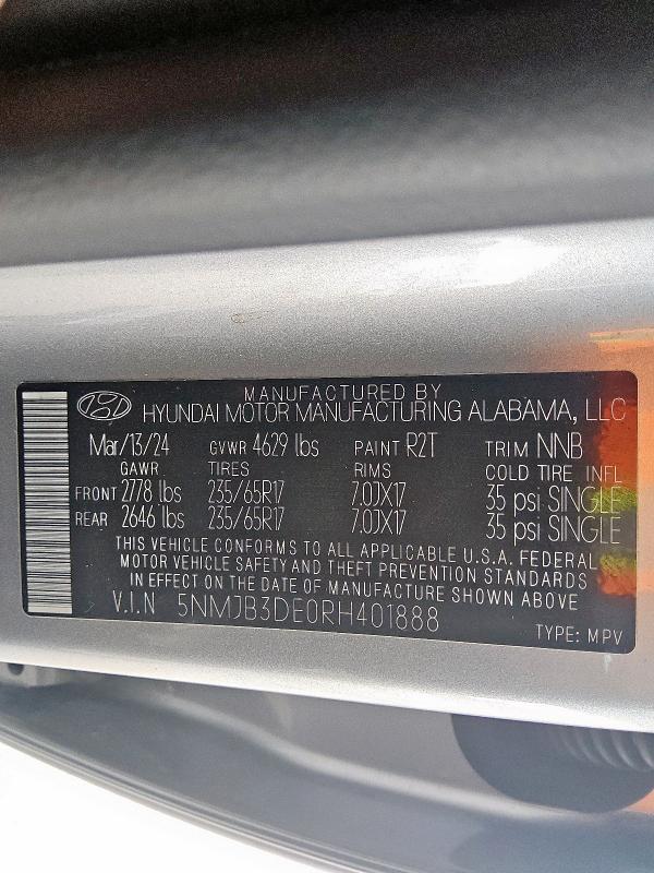 2024 HYUNDAI TUCSON SEL - 5NMJB3DE0RH401888