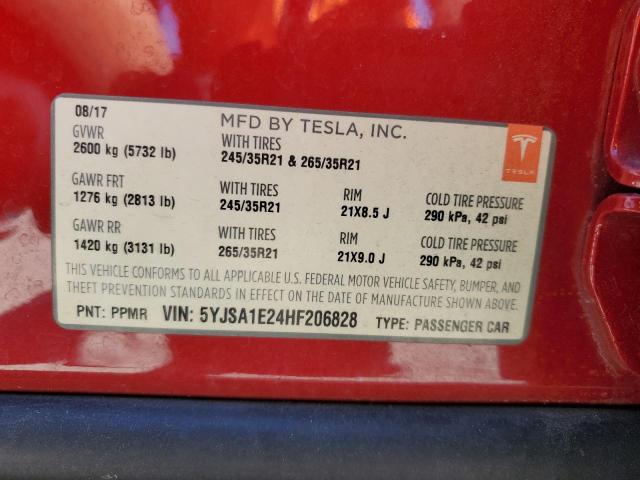 2017 TESLA MODEL S 5YJSA1E24HF206828