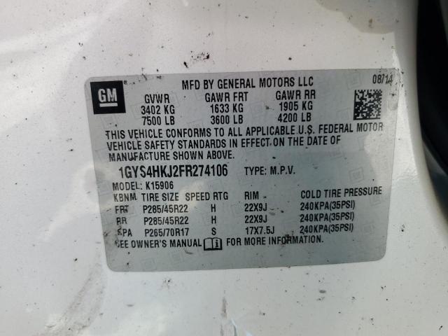 2015 CADILLAC ESCALADE 1GYS4HKJ2FR274106
