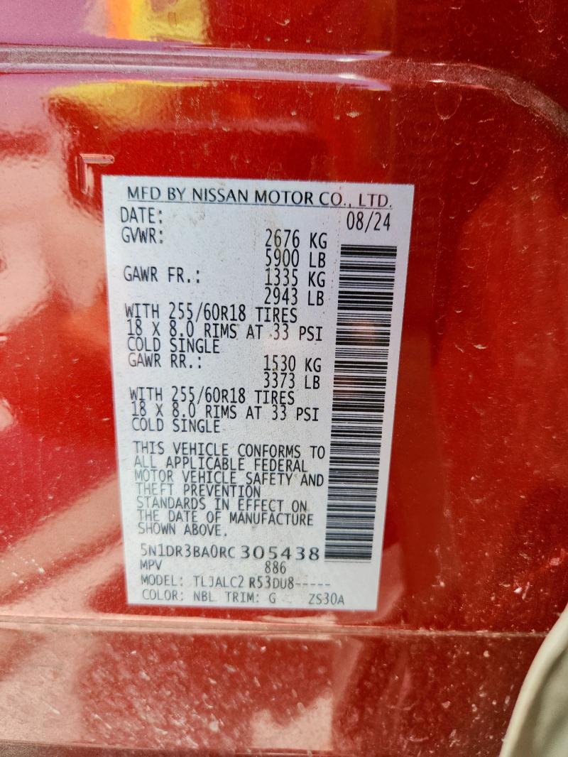 2024 NISSAN PATHFINDER 5N1DR3BA0RC305438