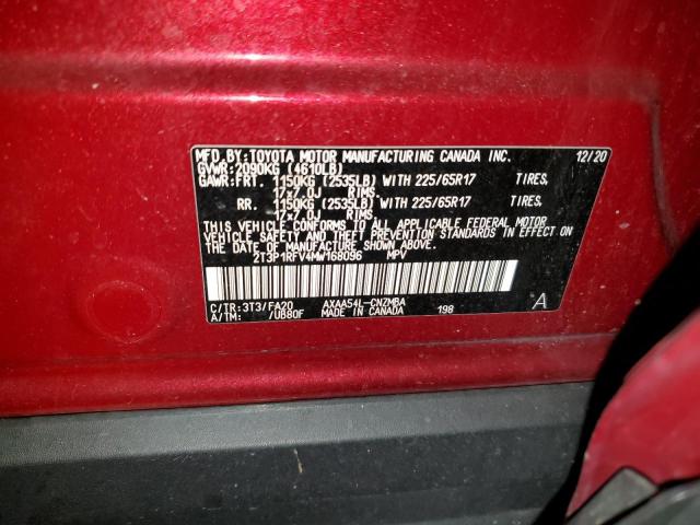 2021 TOYOTA RAV4 XLE 2T3P1RFV4MW168096