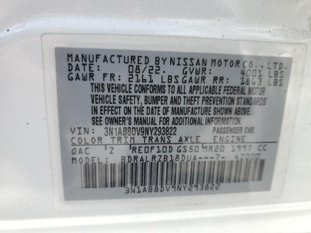 2022 NISSAN SENTRA SR - 3N1AB8DV9NY293822