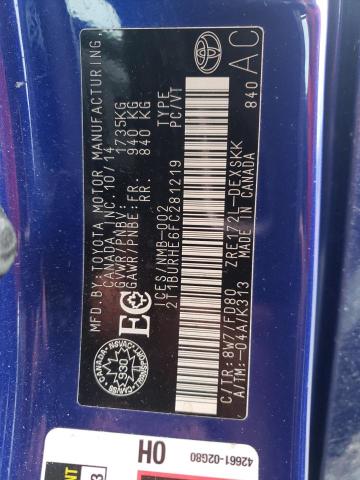2015 TOYOTA COROLLA L - 2T1BURHE6FC281219