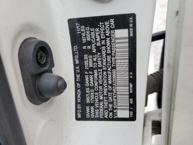 2018 HONDA CIVIC EX SHHFK7H52JU209660