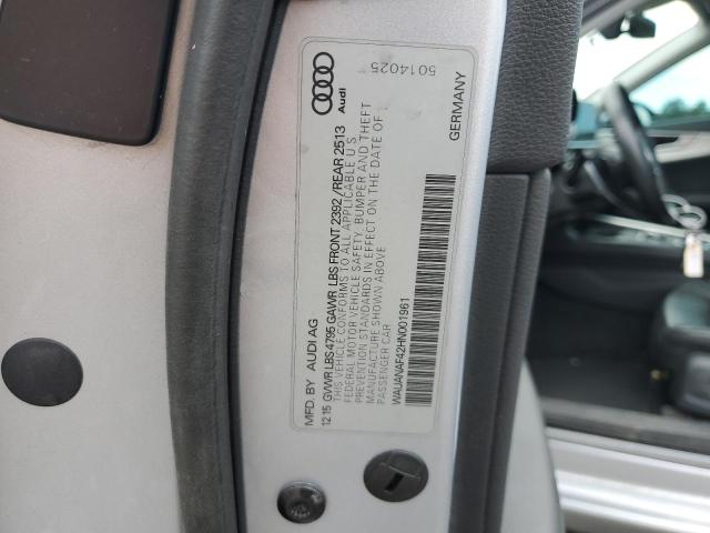 2017 AUDI A4 PREMIUM WAUANAF42HN001961