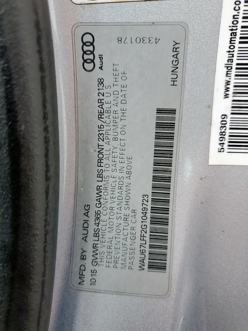 2016 AUDI A3 PREMIUM WAU67LFF2G1049723