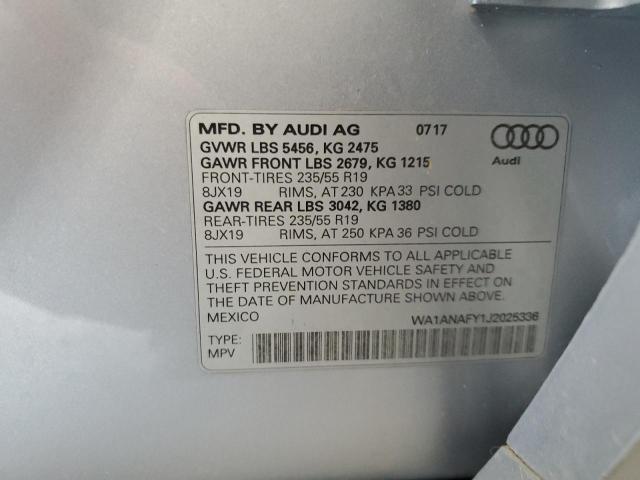 2018 AUDI Q5 PREMIUM WA1ANAFY1J2025336