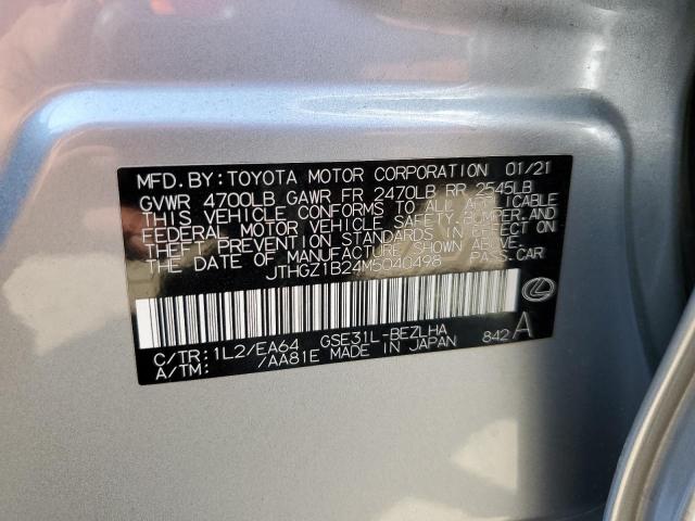 2021 LEXUS IS 350 F S JTHGZ1B24M5040498