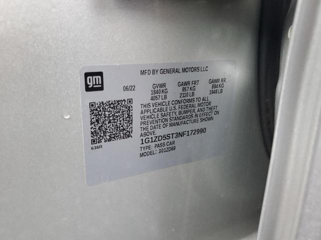 2022 CHEVROLET MALIBU LT 1G1ZD5ST3NF172990