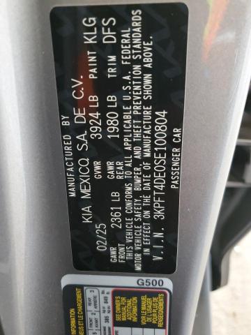 2025 KIA K4 LX 3KPFT4DE0SE100804