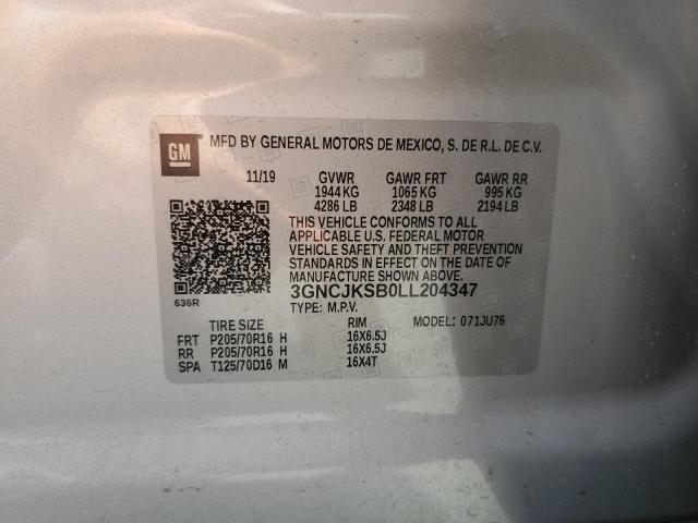 2020 CHEVROLET TRAX LS 3GNCJKSB0LL204347