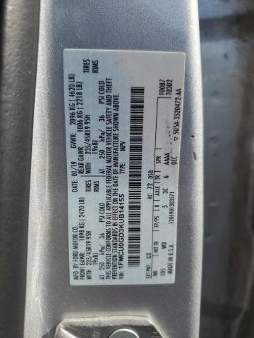 2019 FORD ESCAPE SE - 1FMCU0GD3KUB14155