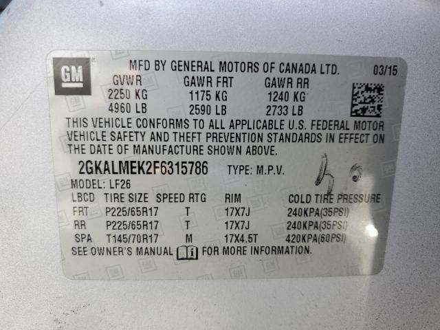 2015 GMC TERRAIN SL 2GKALMEK2F6315786