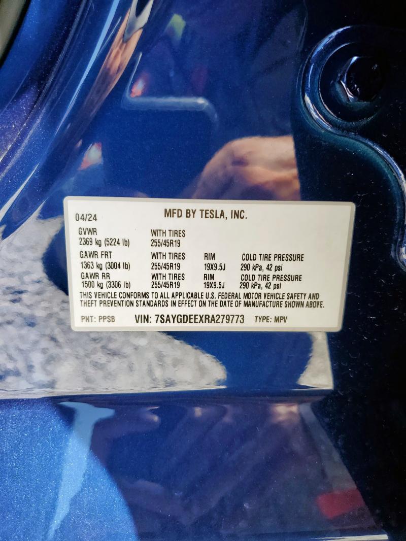 2024 TESLA MODEL Y 7SAYGDEEXRA279773