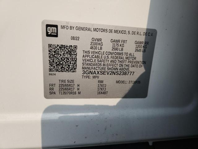 2022 CHEVROLET EQUINOX LS 3GNAXSEV2NS238777