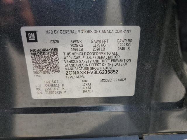 2020 CHEVROLET EQUINOX LT 2GNAXKEV3L6235852