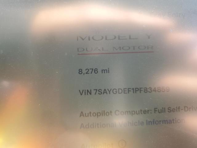 2023 TESLA MODEL Y 7SAYGDEF1PF834859