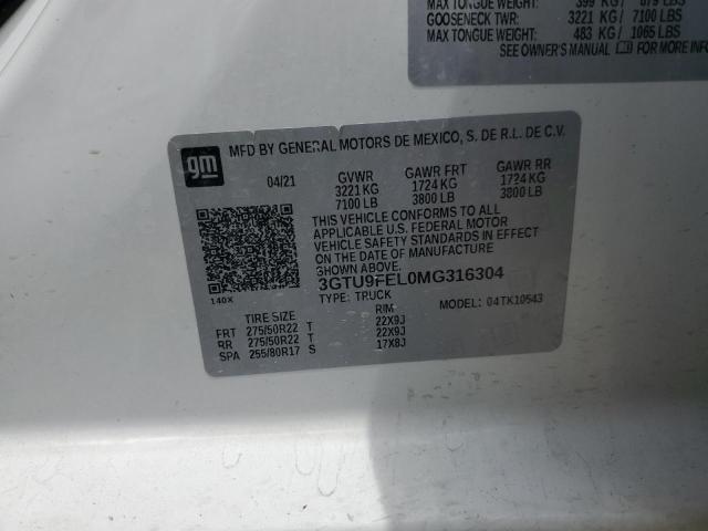 2021 GMC SIERRA K15 3GTU9FEL0MG316304